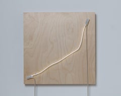 Annesta Le "Exposed Form. No.1" 2019 Neon (krypton, glass, wire) on wood panel