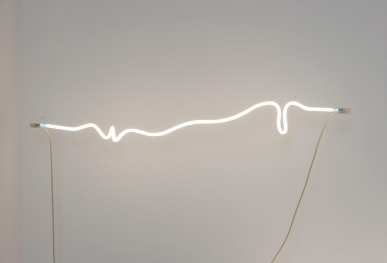 Annesta Le "Revealed No. 1" 2020 White Neon (coated glass, argon, wire) Minimal - Sculpture by Annesta Le