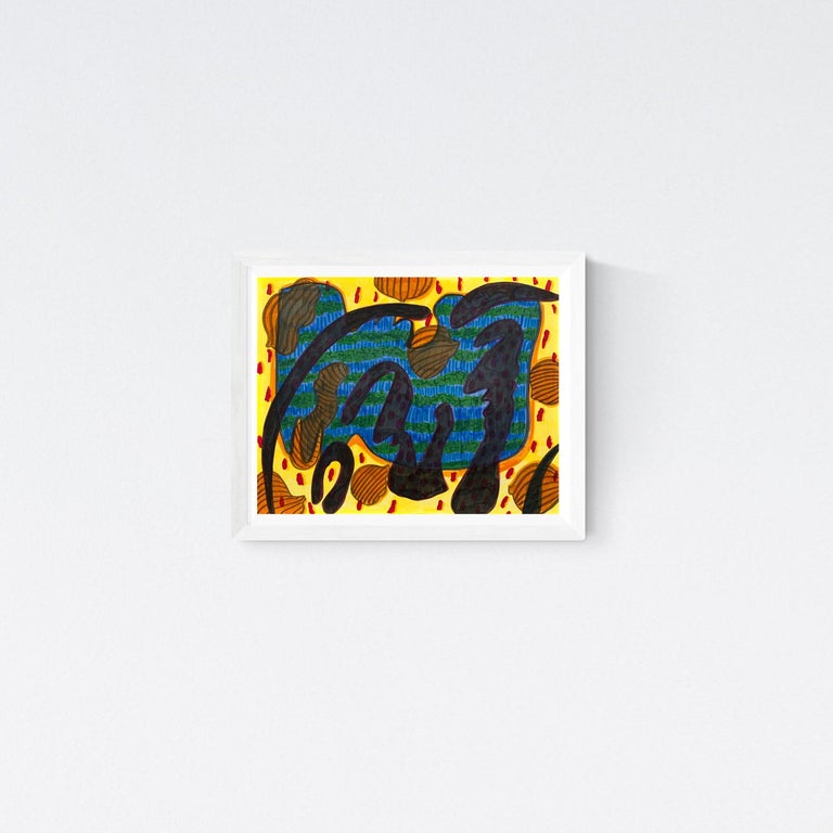 Annesta Le Paint Marker Drawing Untitled Contemporary Yellow