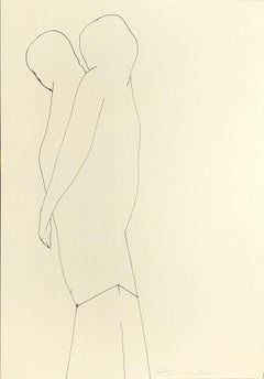 Large Original line drawing 'Untitled' Ink on paper Abstract Figure