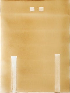 Contemporary watercolor on paper drawing GJ Kimsunken 'Untitled' yellow minimal