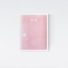 Contemporary watercolor on paper drawing GJ Kimsunken 'Untitled' pink minimal