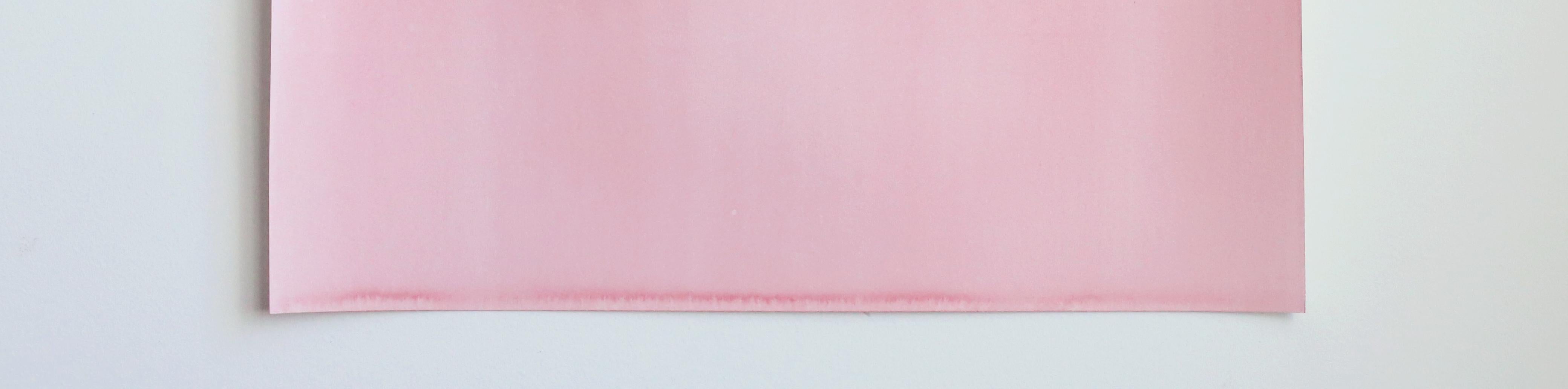 Contemporary watercolor on paper drawing GJ Kimsunken 'Untitled' pink minimal 3