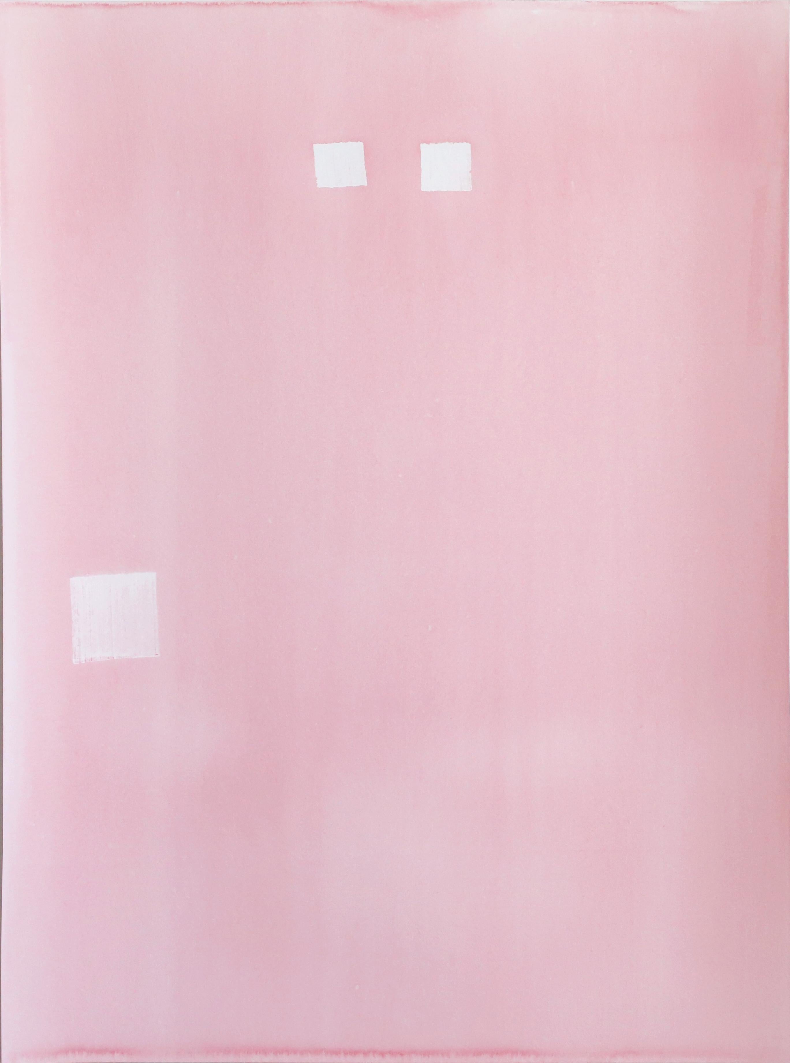 Contemporary watercolor on paper drawing GJ Kimsunken 'Untitled' pink minimal 1