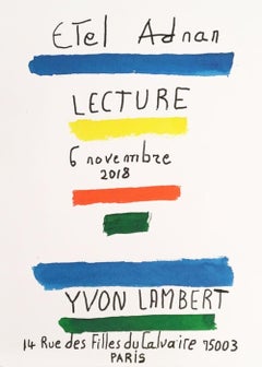 'Lecture' Reading at Yvon Lambert Paris Exhibition Poster Red Blue Yellow Green