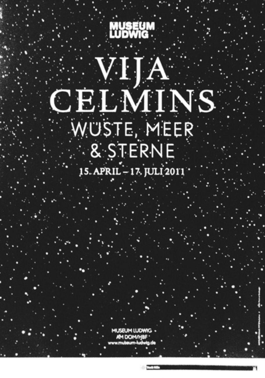 Museum Exhibition Poster Wuste Meer & Sterne Desert Sea Stars Black White German - Print by (after) Vija Celmin