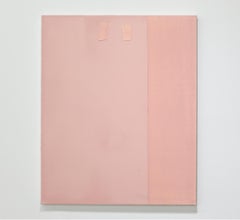 Contemporary minimalist oil painting by GJ Kimsunken 'Figuration 19.19' Pink