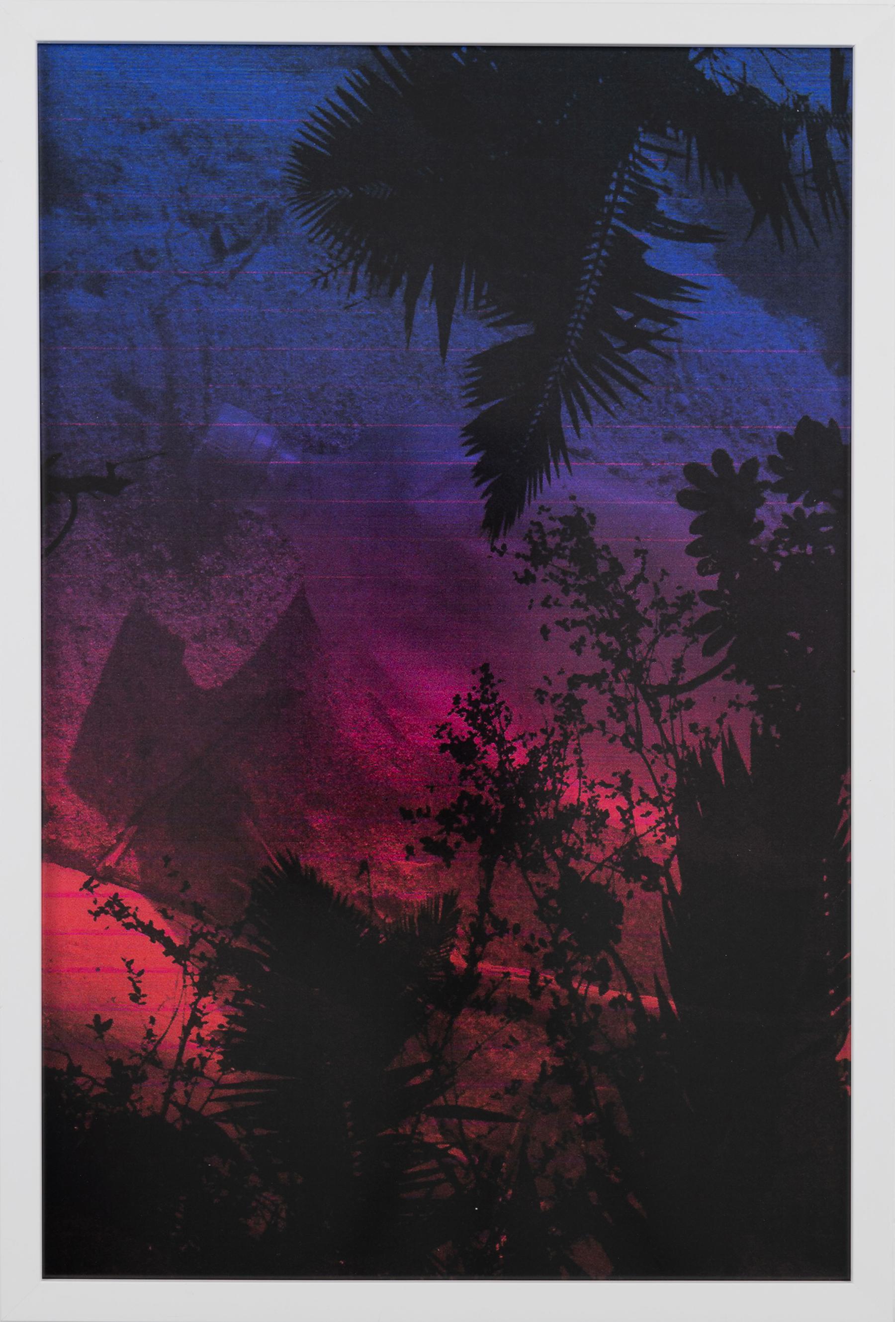 Dusk/Daybreak 4 Framed Color Photography Print  30 x 20 in. Cerulean Fuschia im Angebot 1