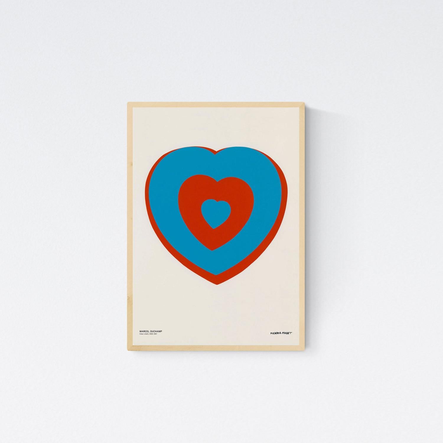 Coeur Volant (Fluttering Heart), Museum Poster Large Oversized Blue Red - Contemporary Print by (after) Marcel Duchamp