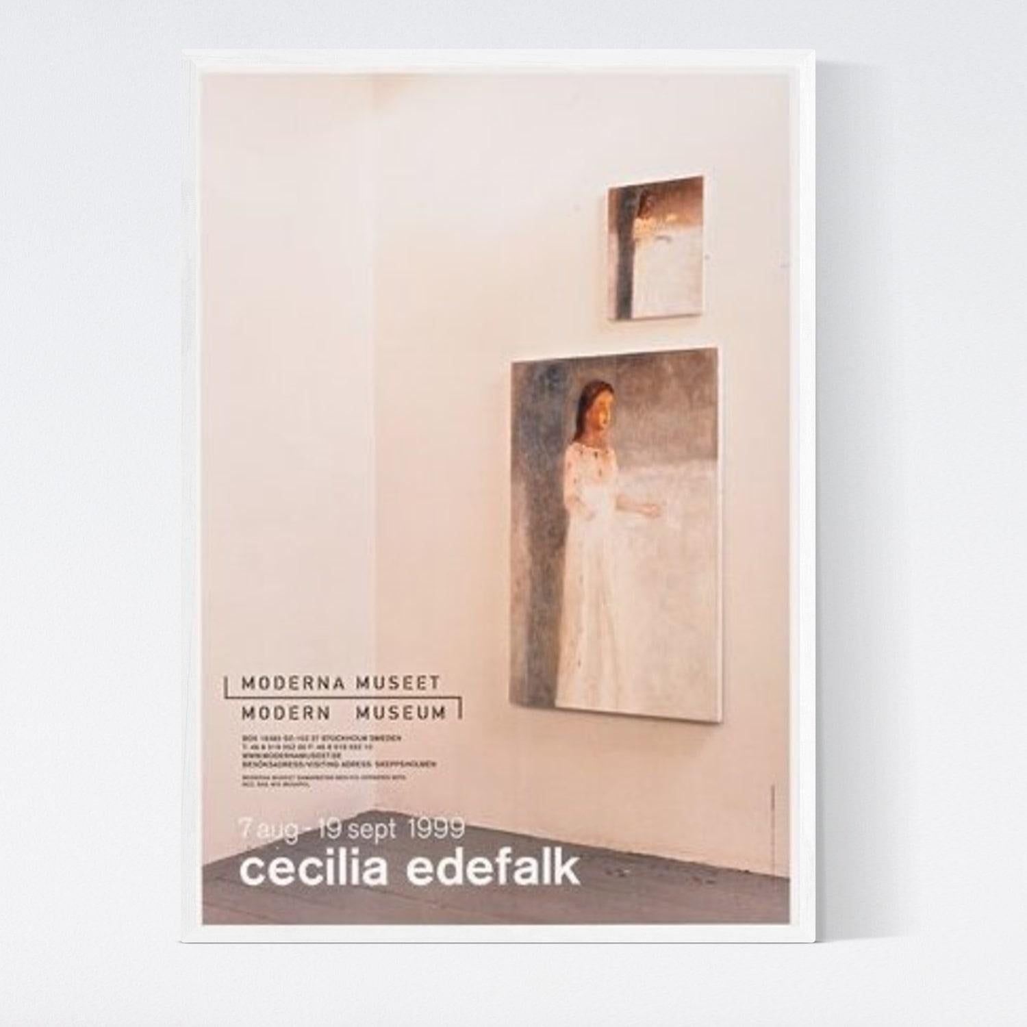 Ausstellungsplakat „Elevator“ in Übergröße in Beige, Vintage (Zeitgenössisch), Art, von Cecilia Edefalk