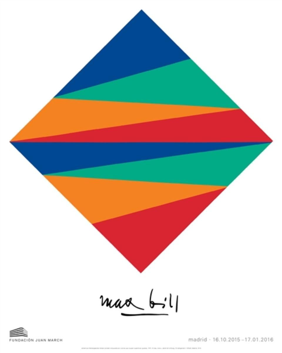 (after) Max Bill Abstract Print - Museum Exhibition Poster -  Unity of equal colors - Bauhaus Geometric Colors