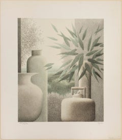 Interior Still Life with Kettle, Vase and Plant, Signed Artist Proof Print