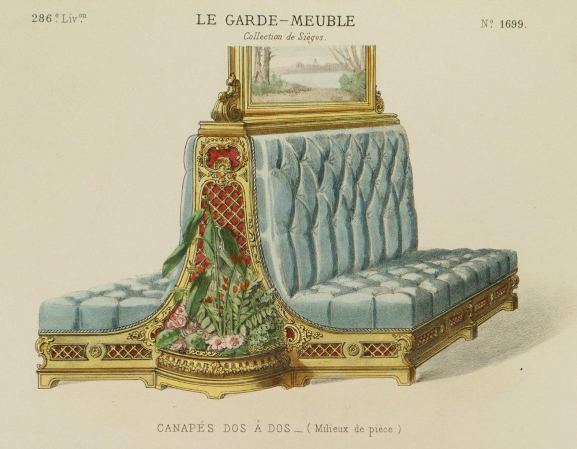 Le Garde Meuble: Collection de Sieges [Seating]; Livraison 286, No. 1699 - Print by Desire Guilmard