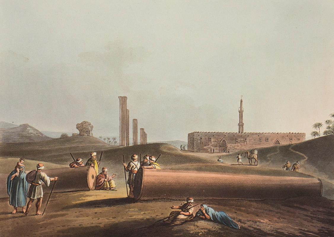 Ruins of the Gymnasium, Near the Conapic Gate of Alexandria - Print by Luigi Mayer