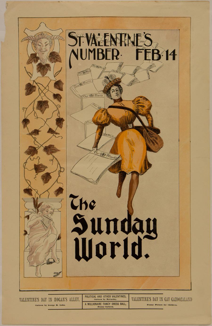 F. Gilbert Edge Figurative Print - The Sunday World; St. Valentine's Number, Feb. 14