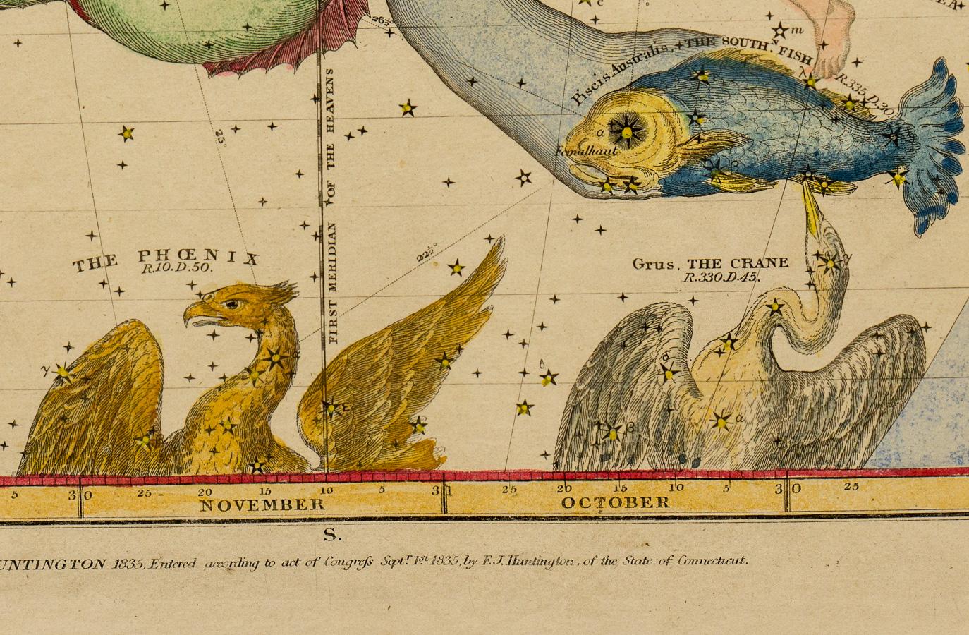 A Plan of the Solar System: The Constellations in December, November, October - Print by Elijah H. Burritt