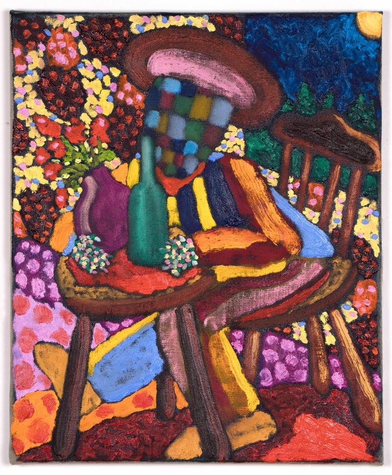Bart Kok Bart Kok Last Call Oil Painting On Canvas Man On Chair Figurative Abstract For Sale At 1stdibs