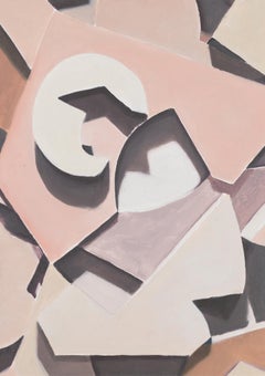 Jasper Hagenaar, Relief (roze), oil on panel (figurative, abstract)