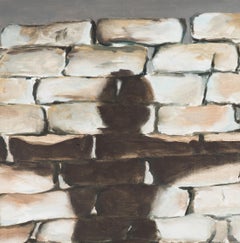 Jasper Hagenaar, Slender man, oil on panel (figurative, shadow)