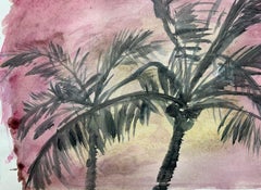 Jasper Hagenaar, Untitled, 2008 (Palm trees, Beach, Sunset, Landscape, aquarel)