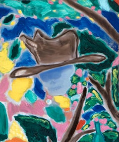 Bart Kok, Wild Wild Walk 2, 2019 ( A painting of a man walking in a forrest)