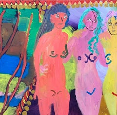 Tanja Ritterbex, Ladies and me standing at the beach in Curacao (painting)