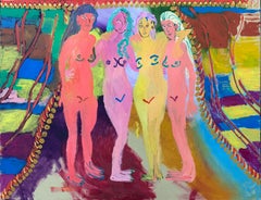 Tanja Ritterbex, Ladies and me standing at the beach in Curacao (painting)