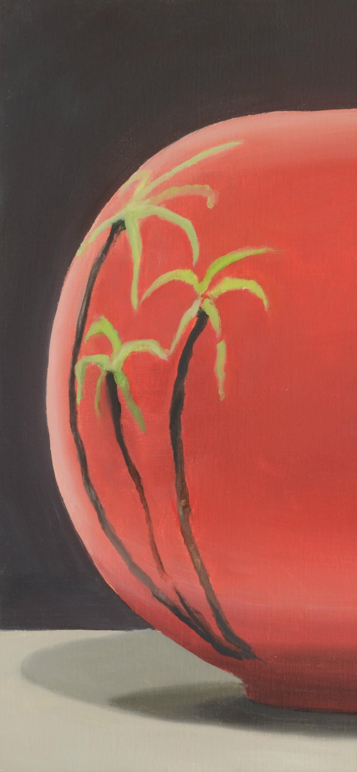 Jasper Hagenaar, Double Sundown (oil painting of a double sundown and palmtrees) For Sale 2