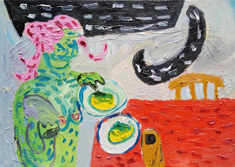 Tanja Ritterbex - Tanja Ritterbex, Lunch with Moon light, oil painting ...