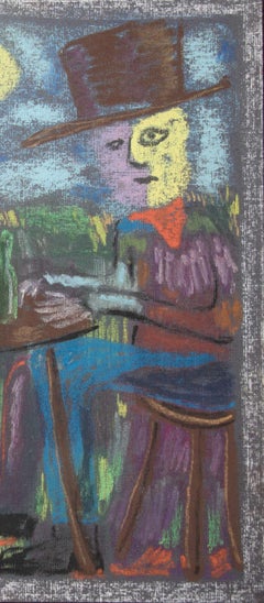 Bart Kok, Untitled, 2020 (figurative drawing of two men sitting at a table)