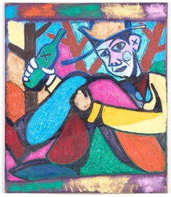 Bart Kok, Achterhoekse Picknick (Oil painting of a man having a picknick)