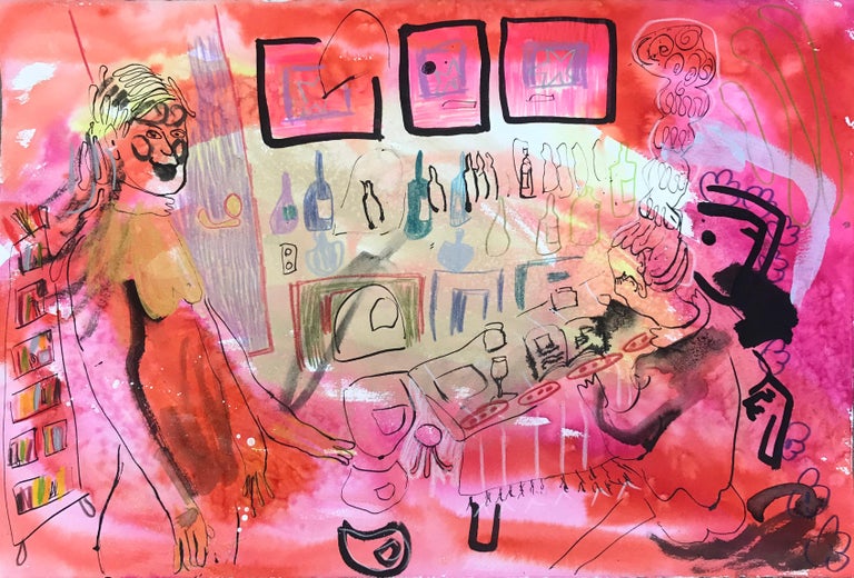 Tanja Ritterbex - Tanja Ritterbex, The Kitchen (colorful drawing of a ...