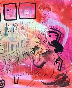 Tanja Ritterbex, The Kitchen (colorful drawing of a kitchen interior)