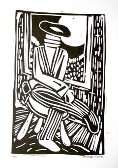 Bart Kok, Untitled (linocut print in black and white)