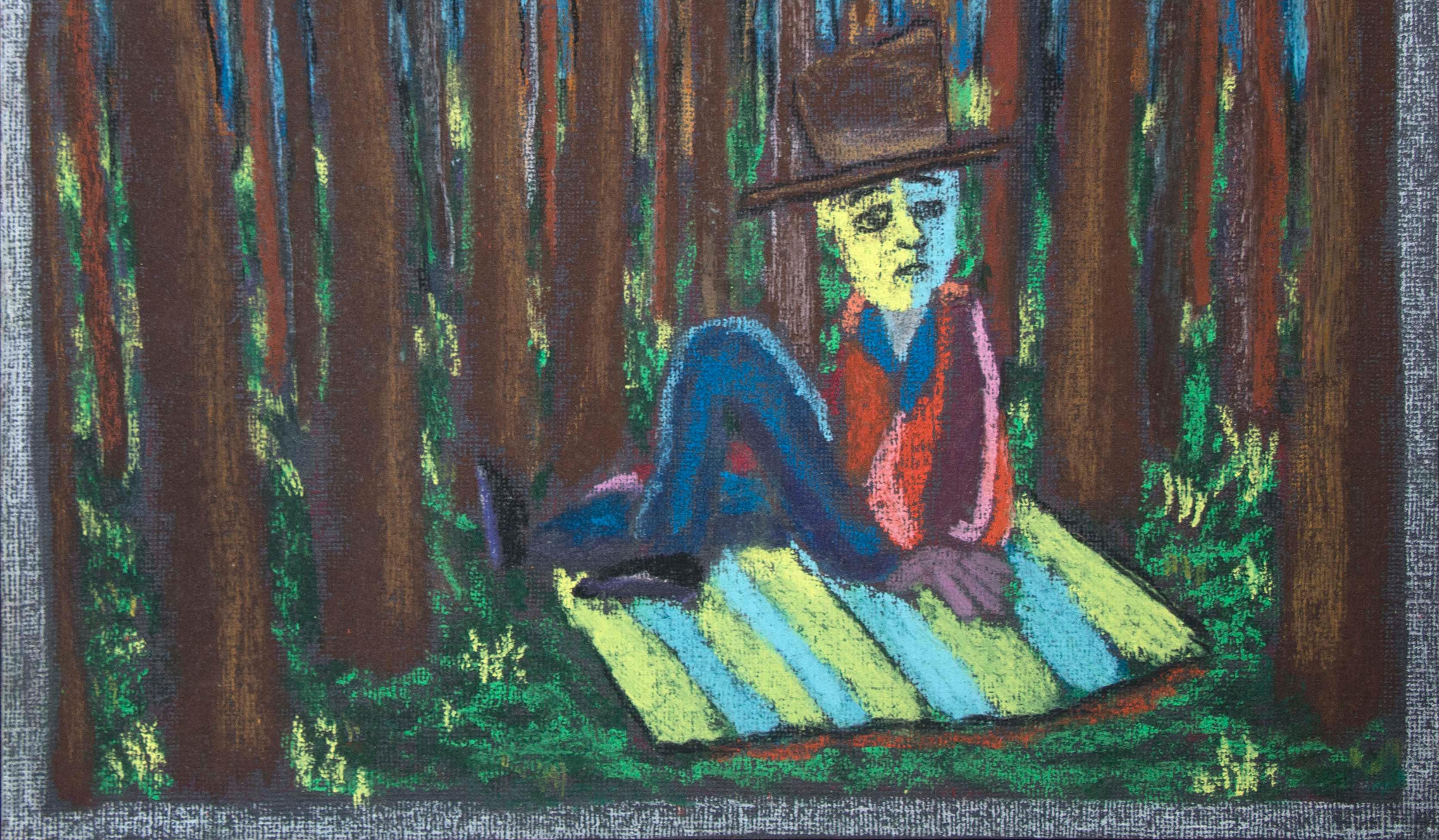Bart Kok, Untitled, 2019 (forrest, landscape, drawing, portrait, trees) For Sale 3