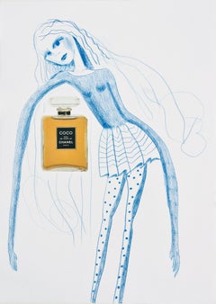 Marliz Frencken (drawing with a Chanel perfume bottle, fashion, designer)