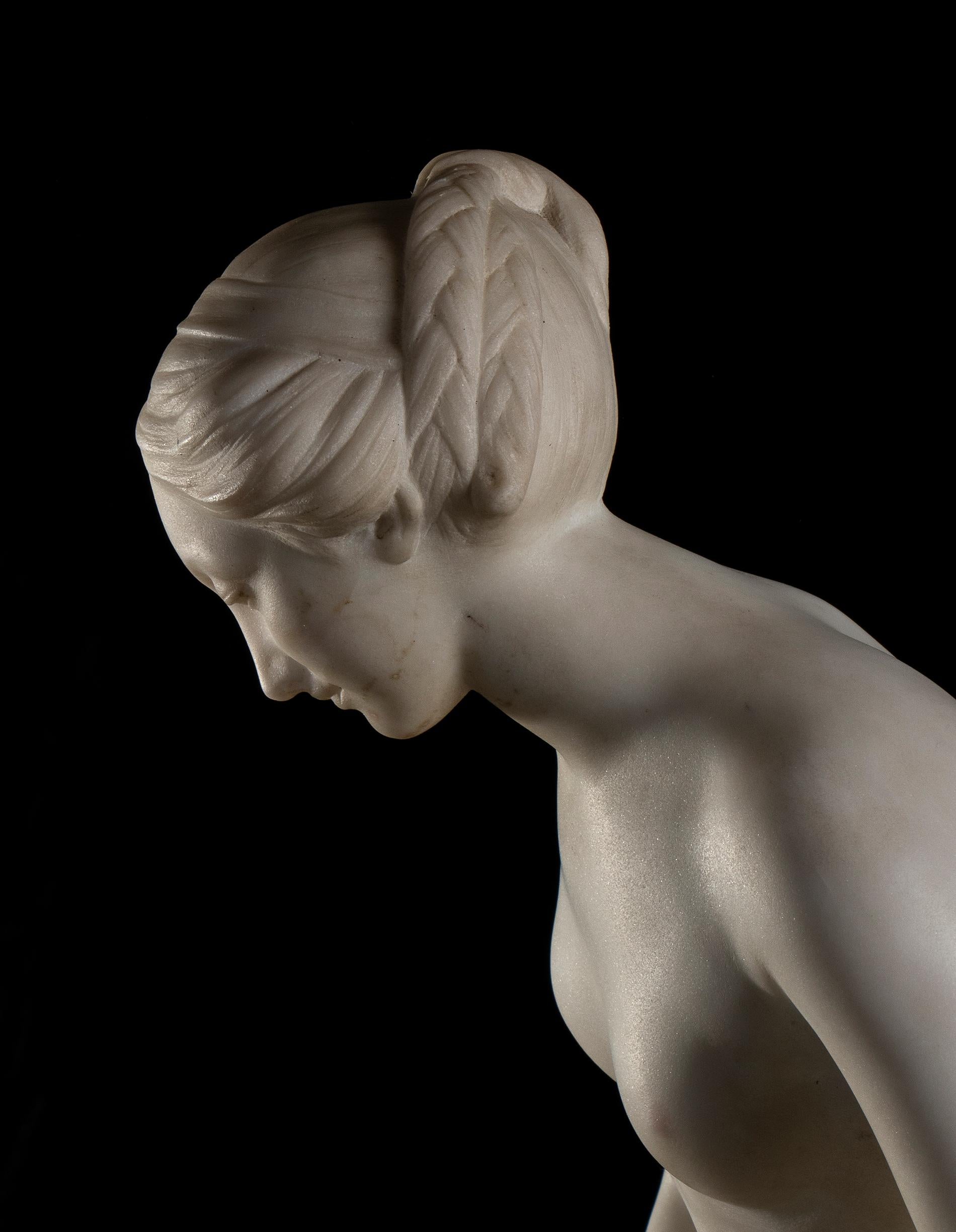 Baigneuse, Marble Sculpture signed Falconet 1