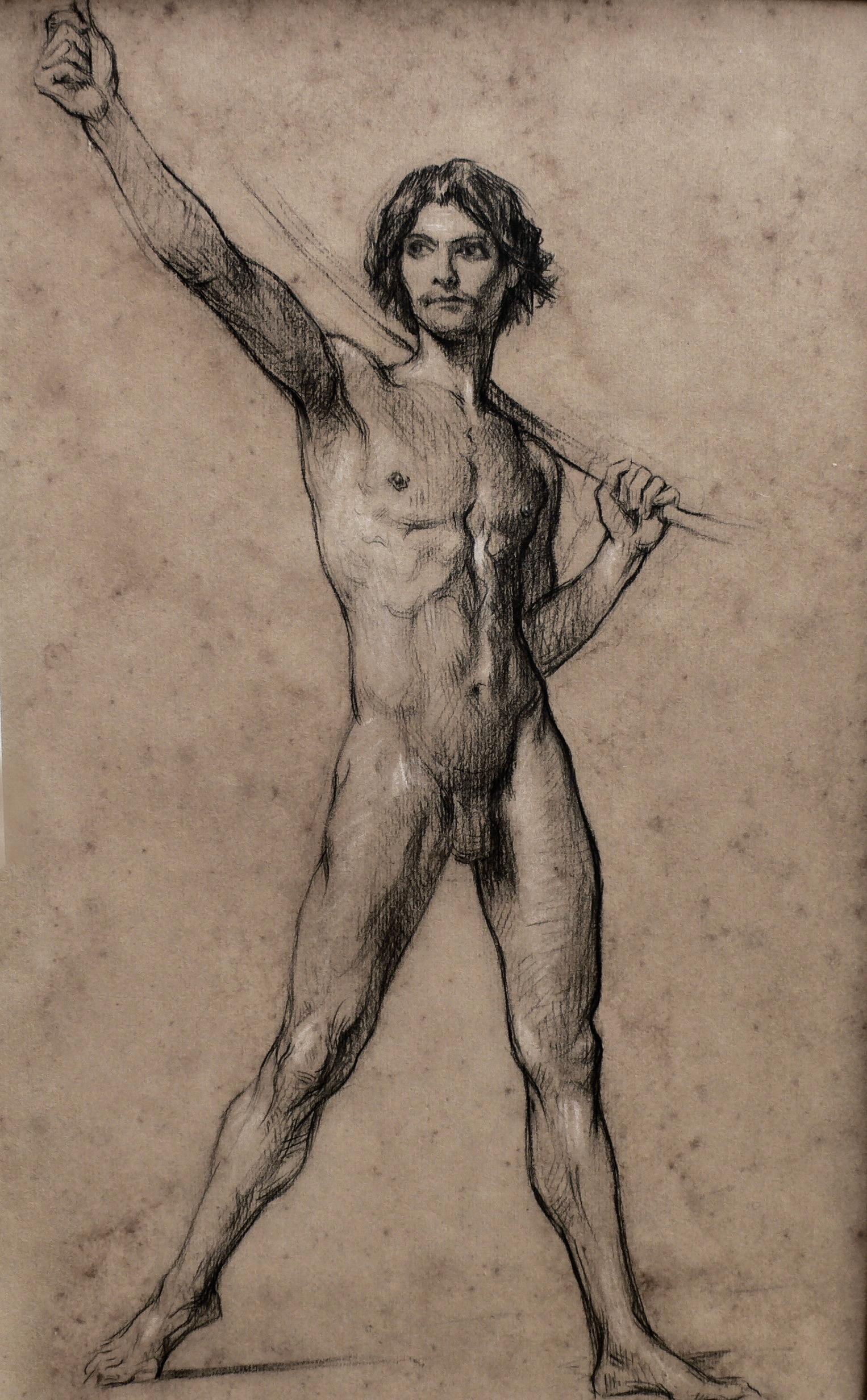 Jules Elie Delaunay Nude - Etude pour « Le Triomphe de David », 