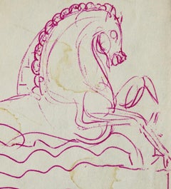 Horse Traversing Water, Study for a Fountain, with Architectural Re-study, 1934.