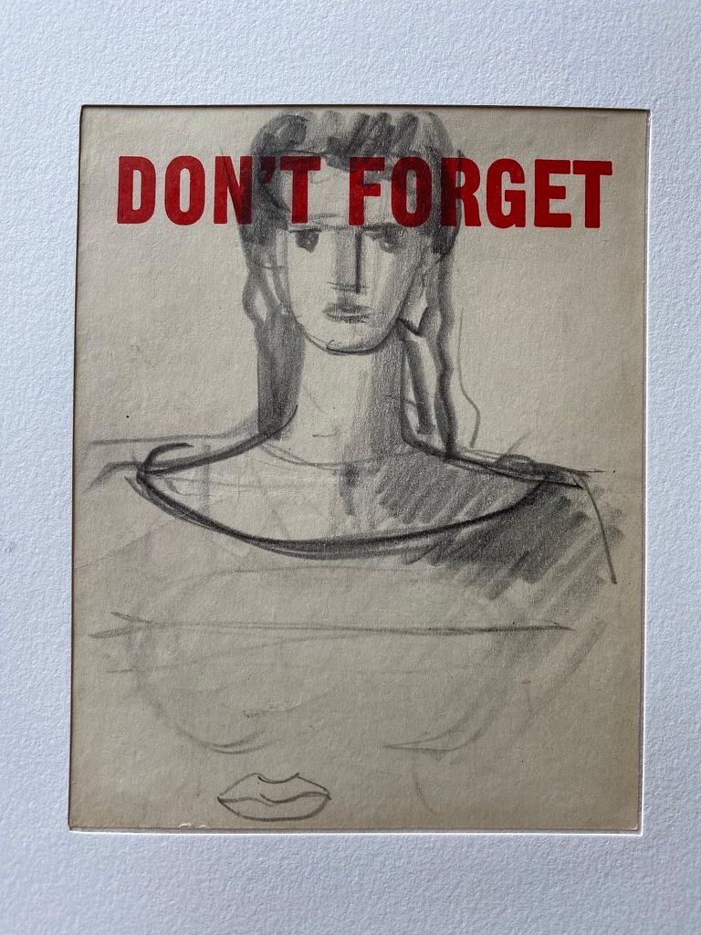 Study of a Woman's Face - with Re-study of Mouth - on Reminder Pad. Circa 1934 - Art by Boris Lovet-Lorski