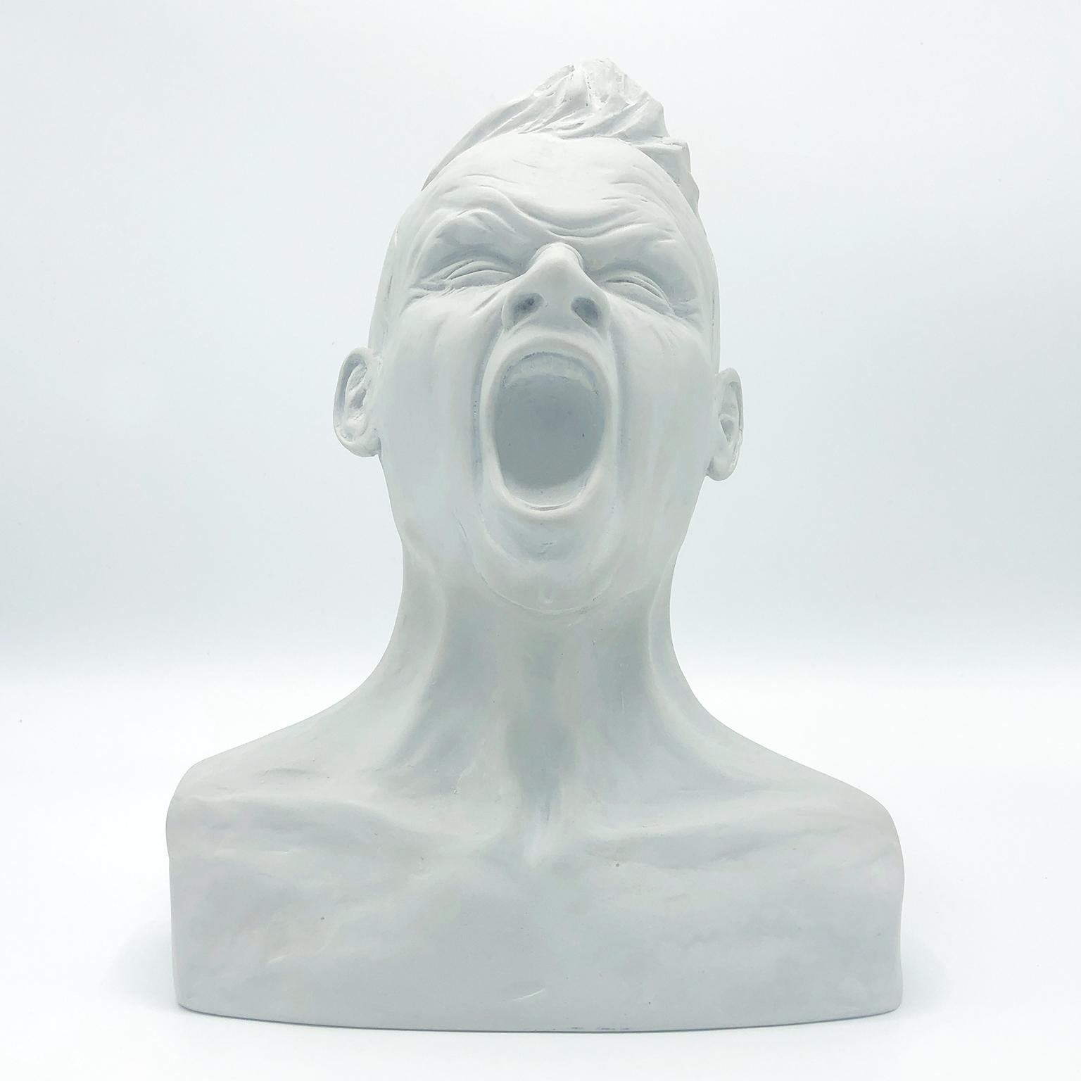 Ann Dierckx Figurative Sculpture - Male Marble Resin Hyper Realist Sculpture - Animi Motus 2B