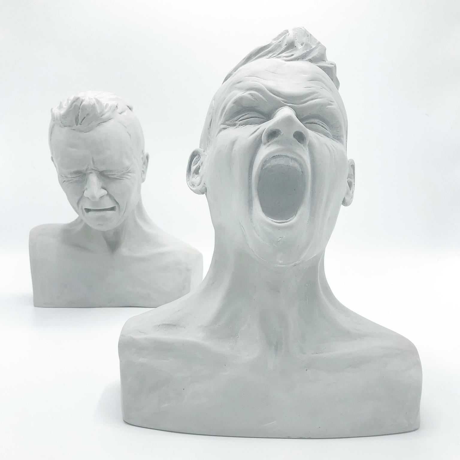 Male Marble Resin Hyper Realist Sculpture - Animi Motus 2B - Gray Figurative Sculpture by Ann Dierckx