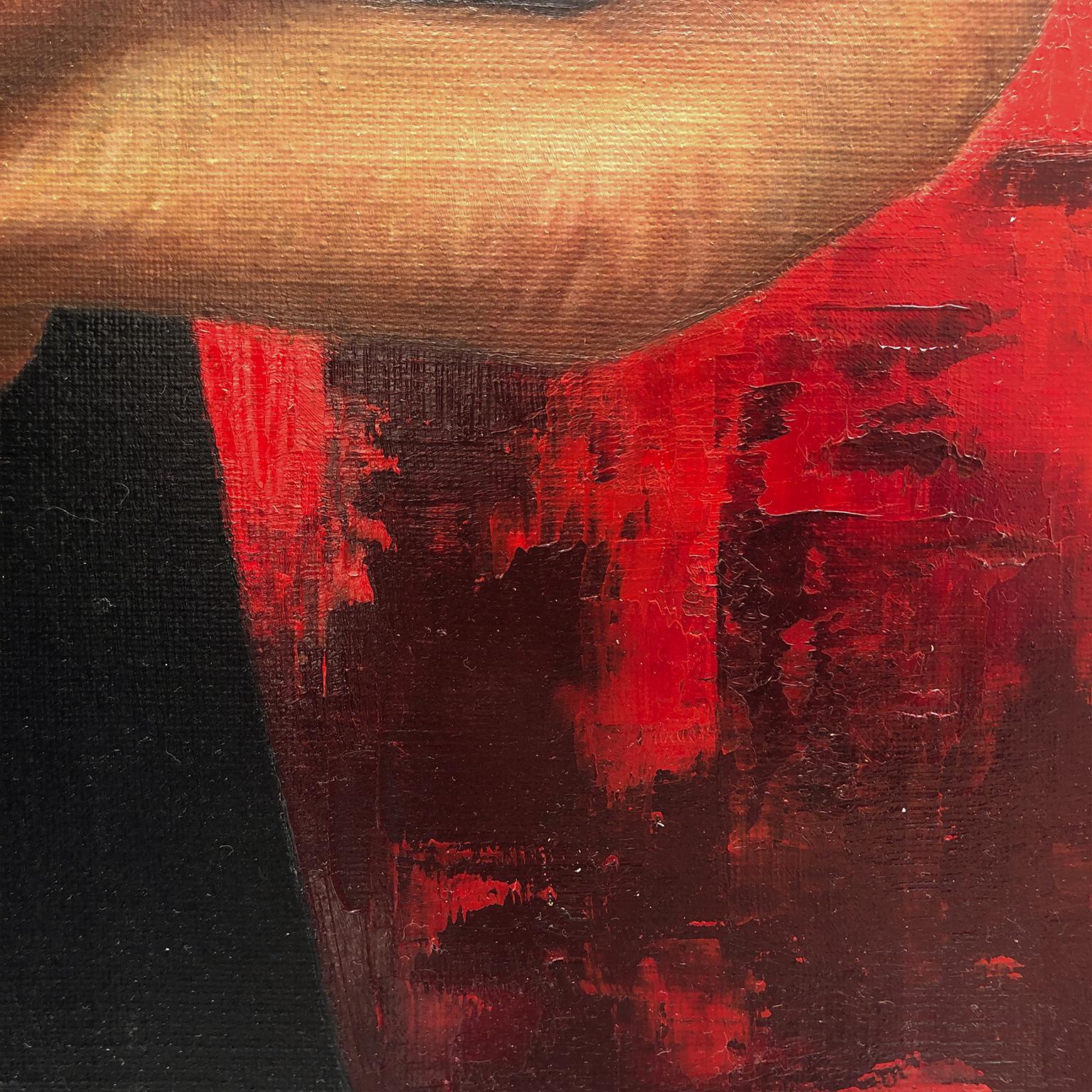 Outils de la création II - Peinture à l'huile hyperréaliste contemporaine - Homme en vente 1