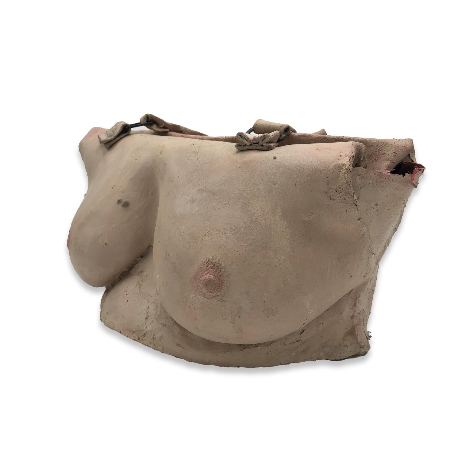 Nude Female Figurative Latex Contemporary Object - Breast Bag I - Sculpture by Miriam Meulepas