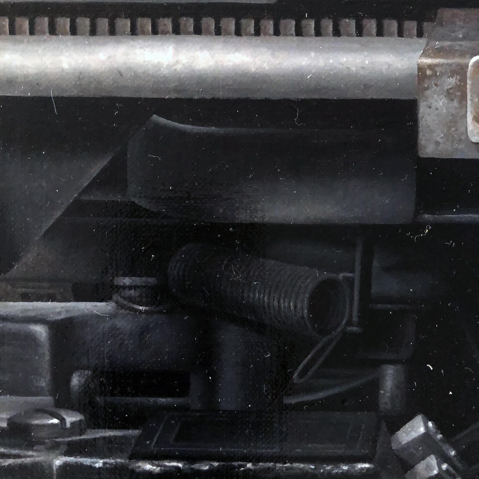 Contemporary Hyper Realist Oil Painting : The Hadron Typewriter For Sale 1
