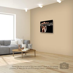 Contemporary Hyper Realist Oil Painting : Flute, Hand and City At Night