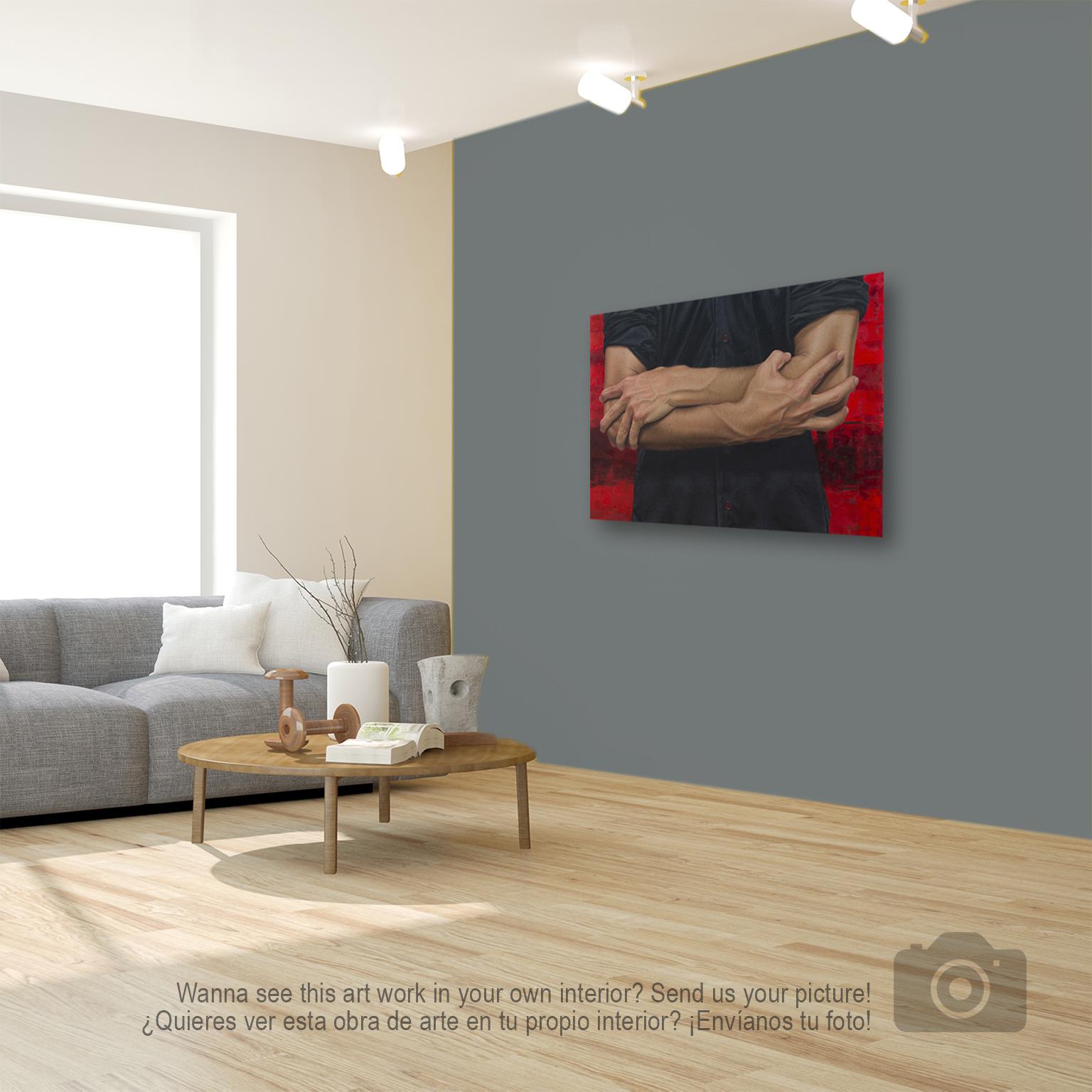 Outils de la création II - Peinture à l'huile hyperréaliste contemporaine - Homme - Painting de Omar Ortiz