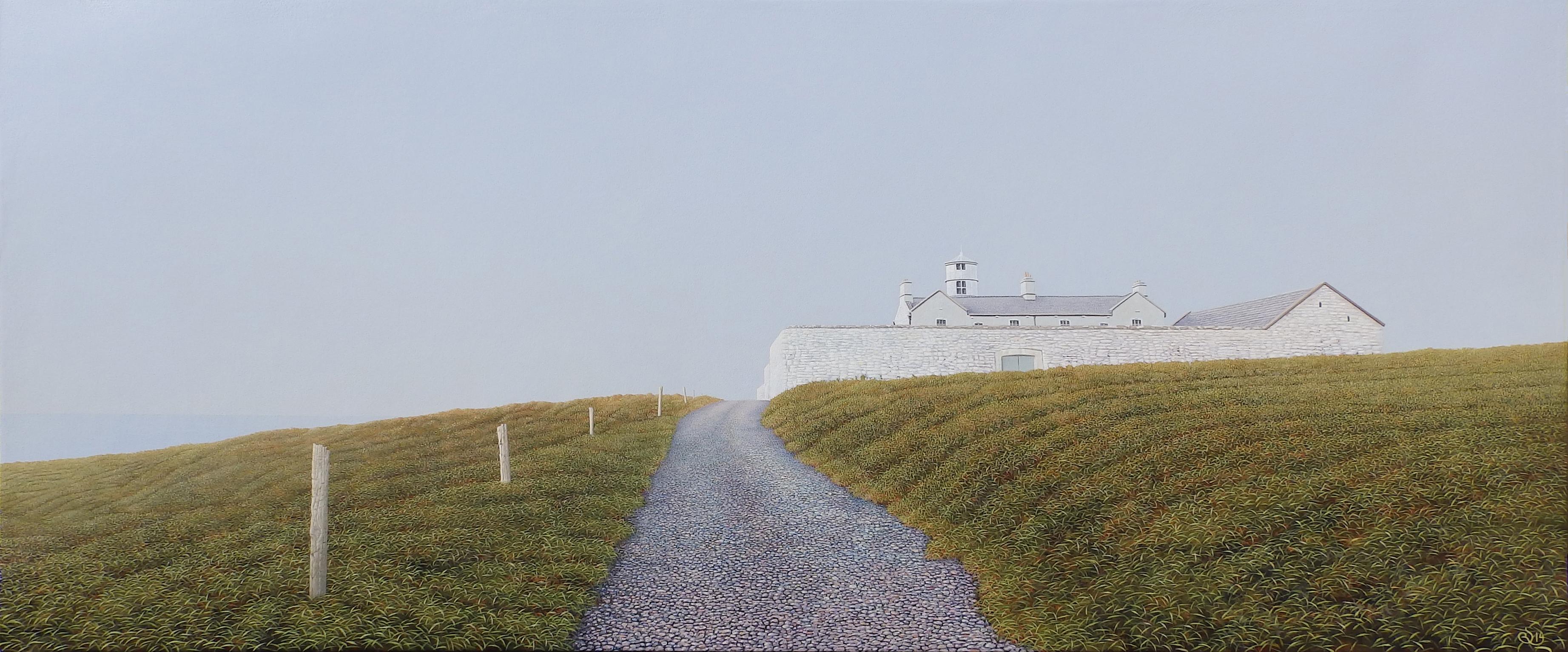 Reinder Ourensma Landscape Painting - Galley Head Lighthouse - Contemporary Hyper Realist Landscape Acrylic Painting