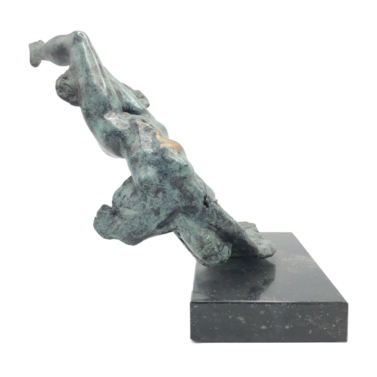 Nude Female Figurative Bronze Contemporary Sculpture: Innocenza Perduta - Gold Figurative Sculpture by Godfried Dols