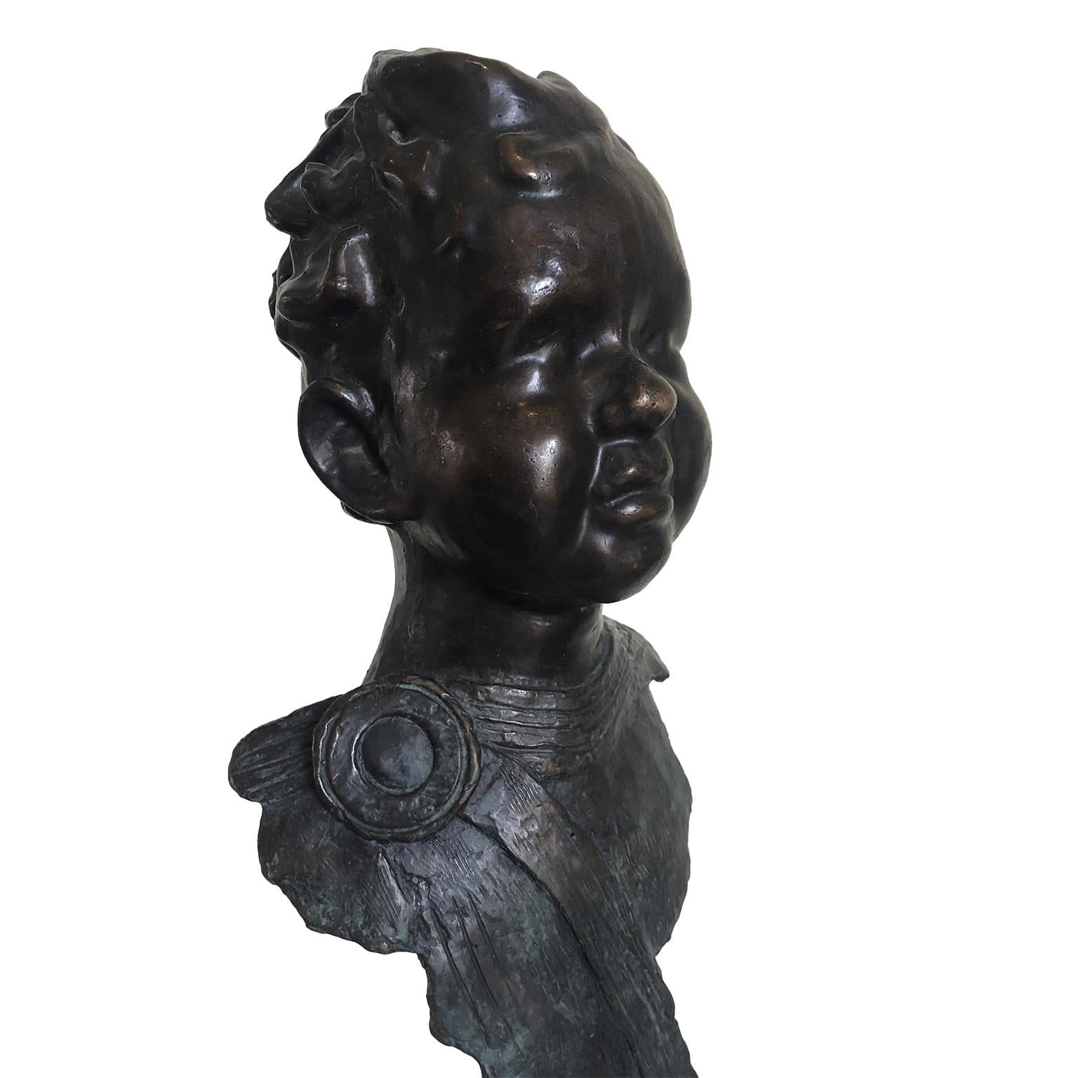 Figurative Bronze Contemporary Sculpture: IL Giovane Cesare - Brown Still-Life Sculpture by Godfried Dols